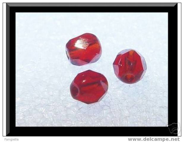 Lot De 20 Perles En Cristal De Bohème 4mm Garnet ( Grenat ) - Perlas