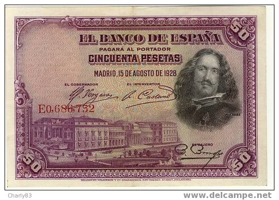 50 PESETAS  -   1928    N13 - 50 Peseten