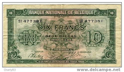 10  FRS 1-02-1943   N28 - 10 Francs-2 Belgas