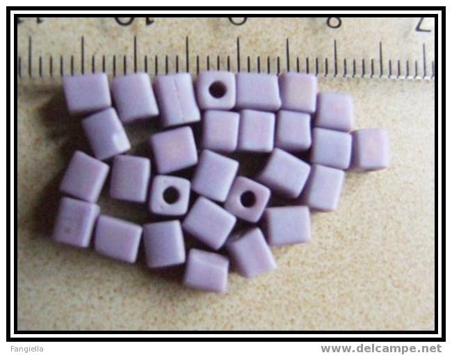 Lot De 25 Perles Miyuki Cubes Matte Opaque Mauve 4mm - Perles