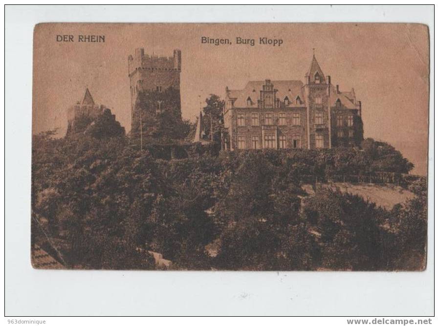 Der Rhein - Bingen Burg Klopp 1921 - Bingen