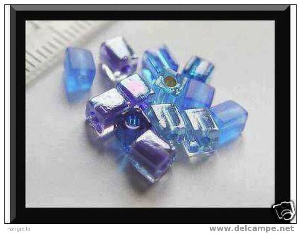 Lot De 10 Perles Miyuki Aqua Cube Mix 3-4mm - Parels