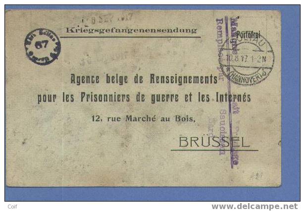 Kriesgefangenen  Van SOLTAU  Naar BRUSSEL - Kriegsgefangenschaft