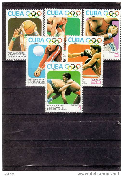 CUBA - Serie N. 2559/64**,Yvert, Anno Olimpico, Per Uno Sport Pulito - Summer 1984: Los Angeles