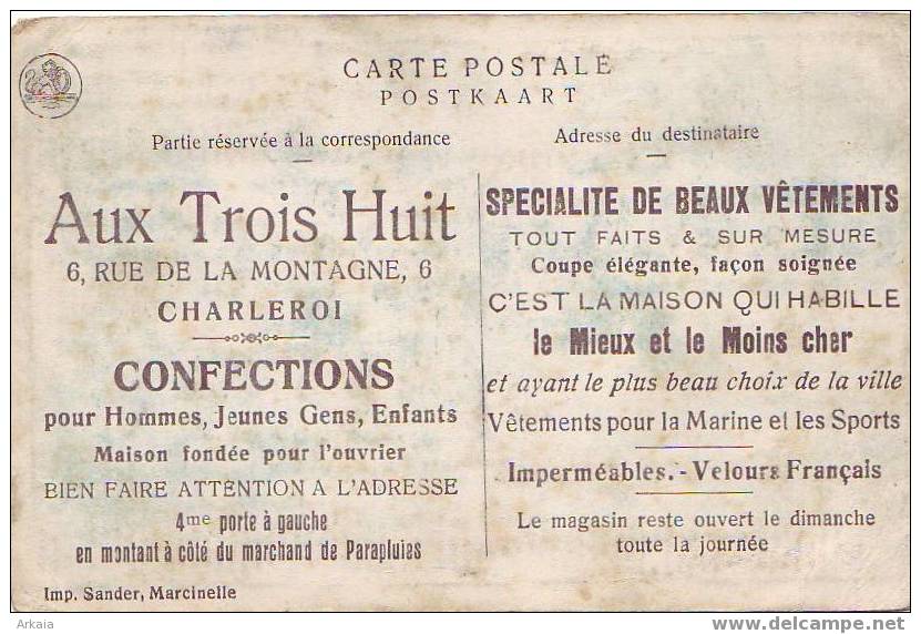 HEERS = Propriété De M. Ruison + Verso : PUB Aux 3 Huit (edit. Sander) (légèrement Défraîchie - Heers