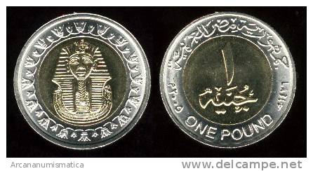 EGIPTO  1  LIBRA  2005 2.005  BIMETALICA  S/C  KM#940 ¡¡¡  PRECIOSA  MONEDA  !!! "TUTANKHAMEN BURIAL MASK" DL-7220 - Egitto