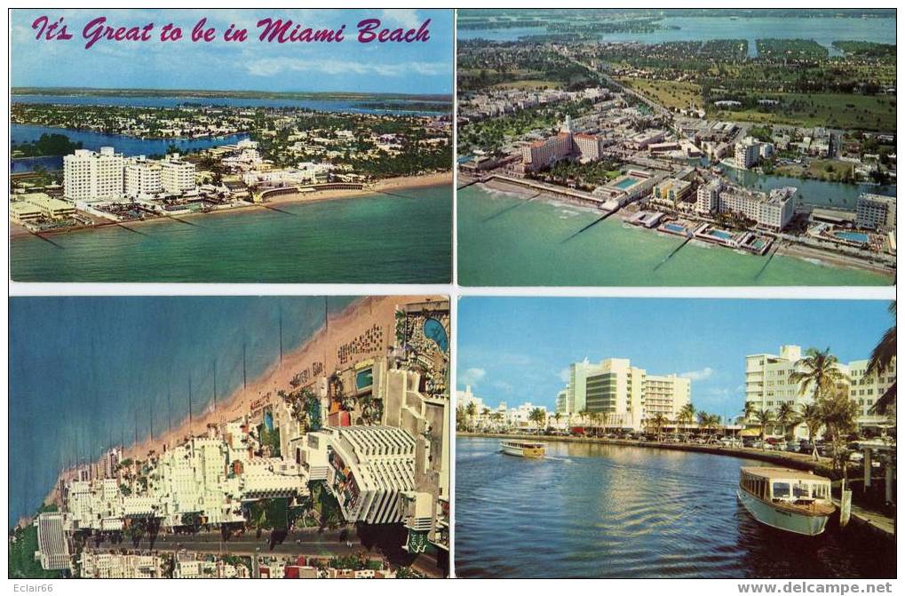 MIAMI  BEACH   (,FLORIDA )LOT DE   7 Cartes  Postales   Modernes  D' Hôtel  Au Bord De Mer  X - Miami Beach