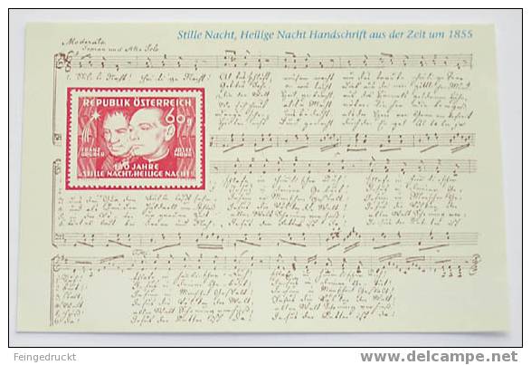 D 2934 - "Stille Nacht, Hl. Nacht. Handschrift ..." - Philatelistische Ak - Sonstige & Ohne Zuordnung