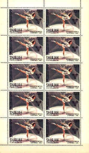 SHARJAH - 1968 - J.O. DE GRENOBLE YT 404 ** BF DE 10 TIMBRES - Figure Skating
