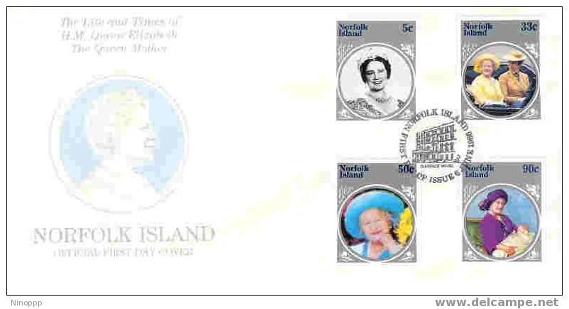 Norfolk-1985 The Queen Mother FDC - Norfolk Island