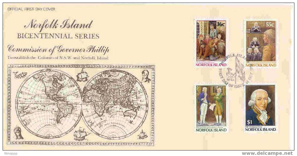 Norfolk-1986 Bicentennial I - Phillip  FDC - Norfolk Island