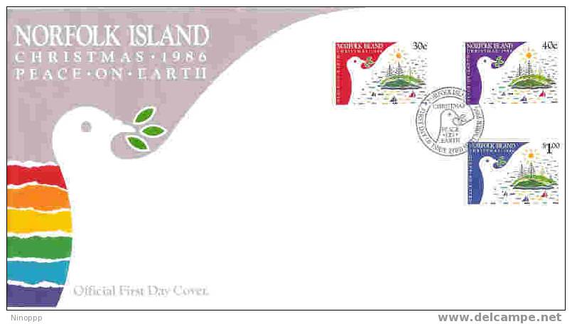 Norfolk-1986 Christmas FDC - Norfolk Eiland