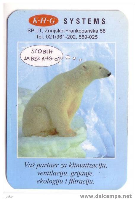 POLAR BEAR ( Croatian Small Calendar ) Ours Oso Bär Orso Urso Beer Eisbar Ijsbeer Polaire Polare Petit Calendrier - Small : 1991-00