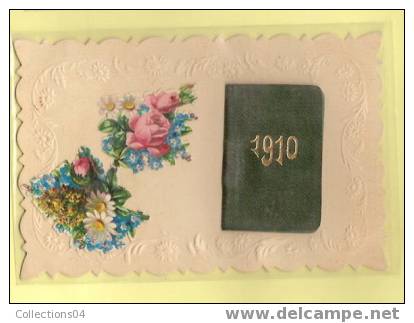 PETIT CALENDRIER EN CUIR /1910 /SUR CARTE POSTALE ANCIENNE / - Petit Format : 1901-20