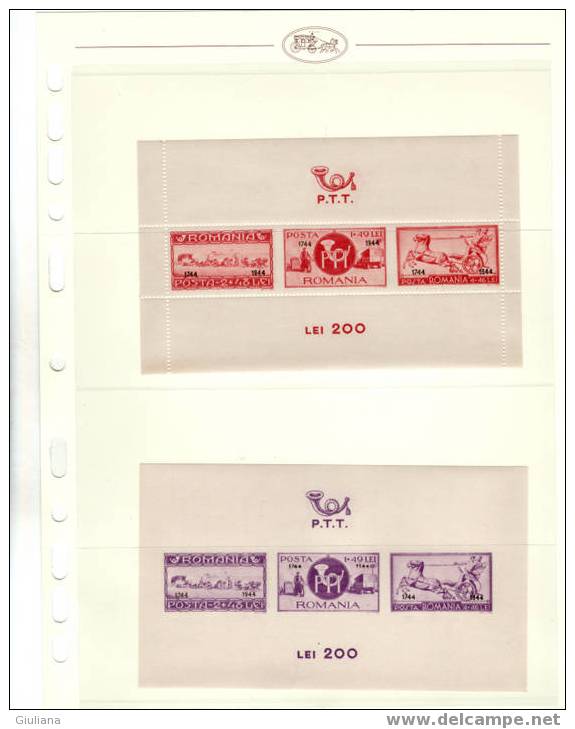 ROMANIA - Foglietti N. 14/15**/Yvert) Ippica: Quadriga - Horses