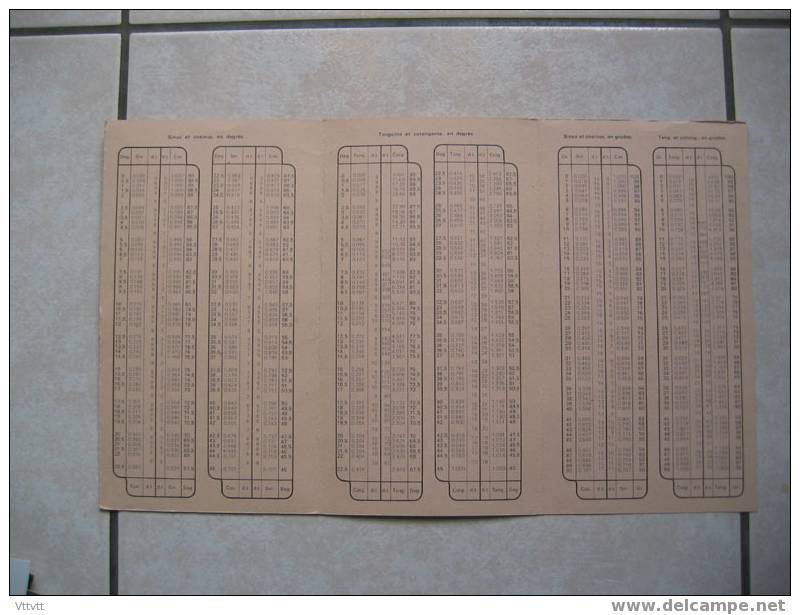 Tables Trigonométriques Et Tables Numériques Usuelles (1988). Enseignement Secondaire Brevet Des Colléges - 12-18 Years Old