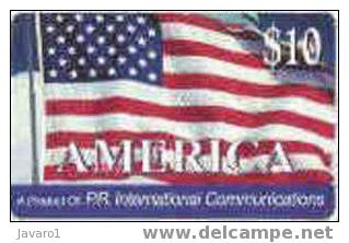 PUERTO : PRIW01 WCI $10 AMERICA Flag USED - Puerto Rico