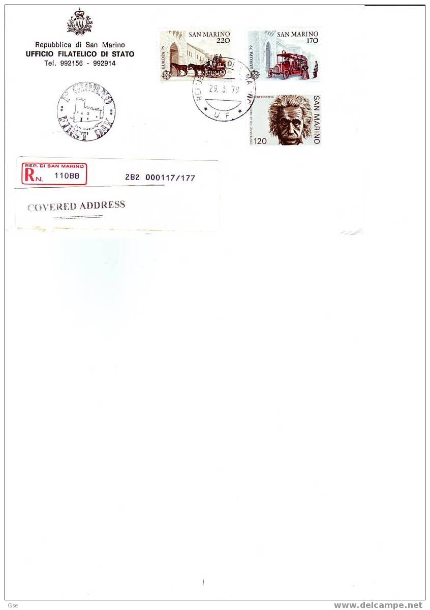 S: MARINO 1979 - FDC - Raccomandataa Yvert 972/73 - Europa - 1979