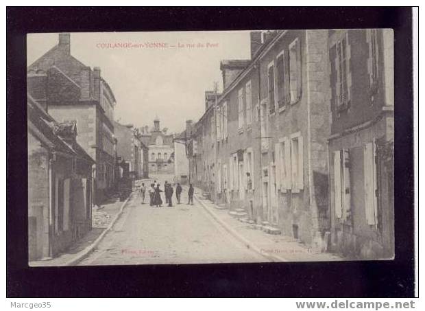 006495 Coulange Sur Yonne La Rue Du Pont édit.pichon   Belle Carte Animée - Coulanges Sur Yonne