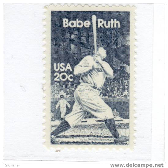 Stati Uniti   - Serie N. 1485**(Yvert) Baseball: Babe Ruth - Base-Ball