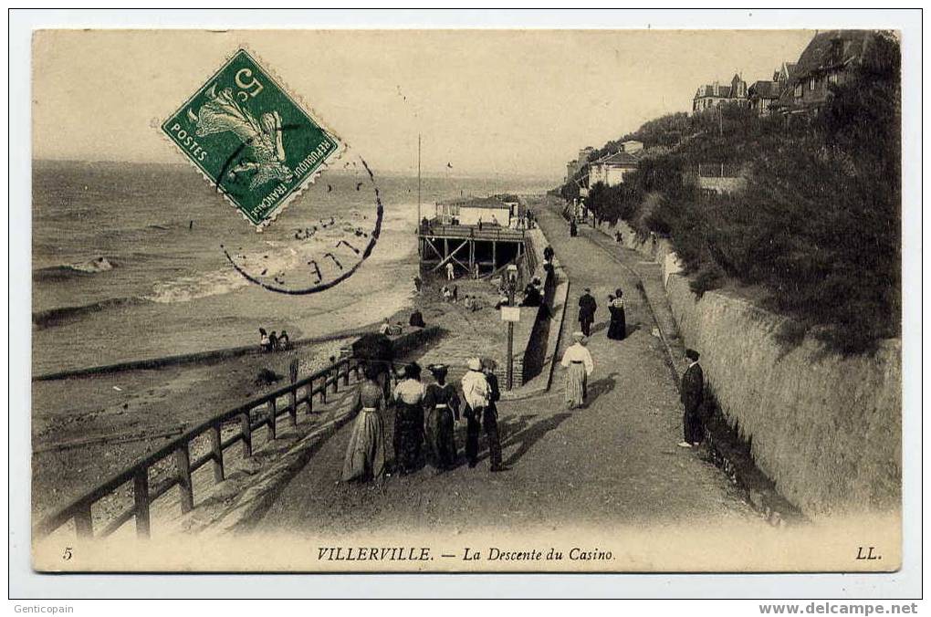 H66 - VILLERVILLE - La Descente Du Casino (1909) - Villerville