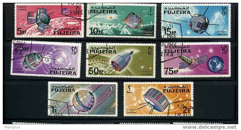 FUJEIRA  Set Of 8 Stamps: Communication Satellites - Asia