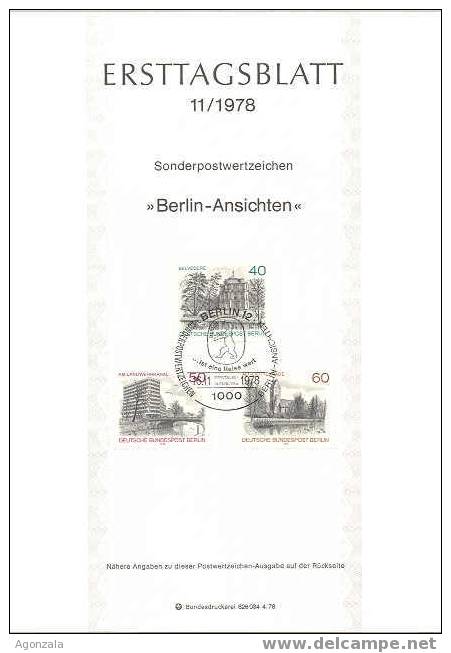 1978 FDC ERSTTAGSBLATT BERLIN ANSICHTEN - PARC - OURS - Bears