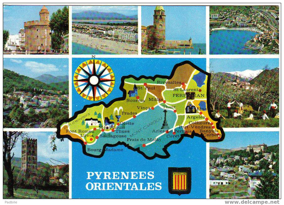 Carte Postale Le Roussillon Canet Collioure Cerbère Font Romeu Vernet Perpignan St Michel - Languedoc-Roussillon