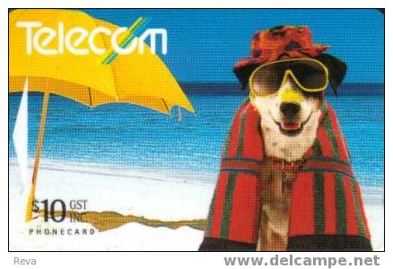 NEW ZEALAND $10  SPOT  THE  DOG  ANIMAL  ANIMALS  BEACH  GPT  NZ-A-72  PHONECARDS  MASCOT - Neuseeland