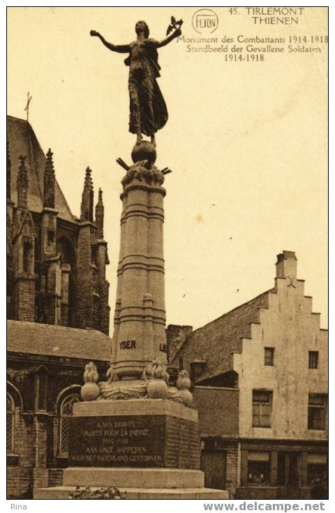 Thienen Monument DesCombattants 1914-1918 Flion - Tienen