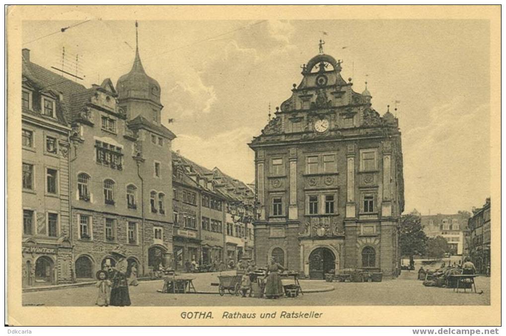 Gotha - Rathaus Und Ratskeller + Markt - Gotha