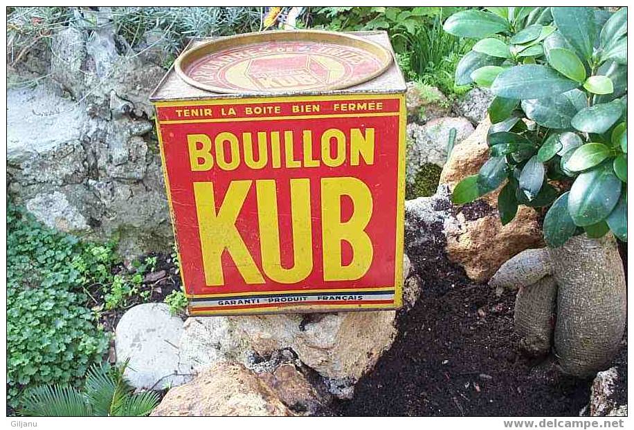 ANCIENNE BOITE BOUILLON KUB  HAUTEUR 18 CM - Dosen