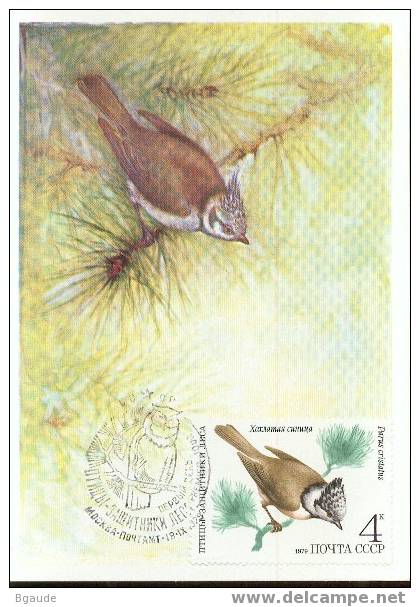 RUSSIE CARTE MAXIMUM NUM.YVERT 4629 FAUNE OISEAUX DES FORETS - Cartes Maximum