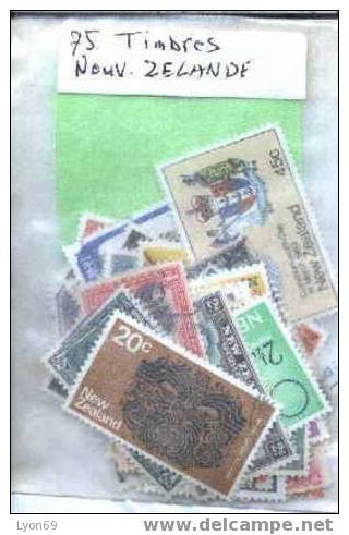 LOT DE 75 TIMBRES NOUVELLES ZELANDE - Verzamelingen & Reeksen