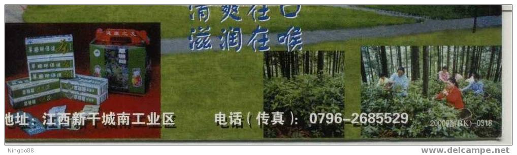 China 2000 Caoshanhu Herb Medicine Tea Advertising Pre-stamped Card - Other & Unclassified