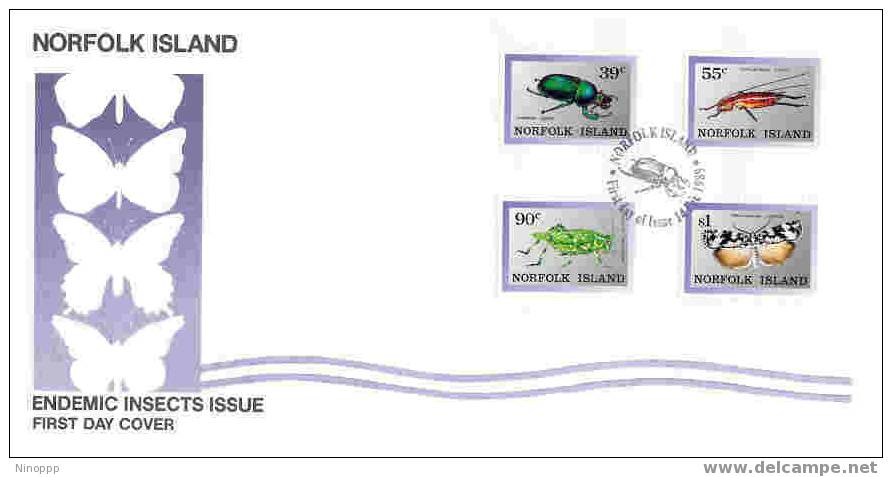 Norfolk-1989 Endemic Insects FDC - Isola Norfolk