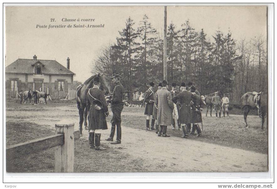 CPA ANIMEE - CHASSE A COURRE - SAINT ARNOULD - St. Arnoult En Yvelines