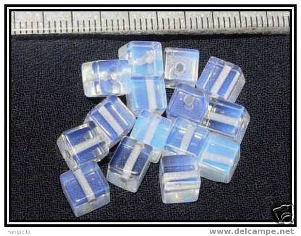 Lot De 10 Perles Cubes En Opalite 6mm - Parels