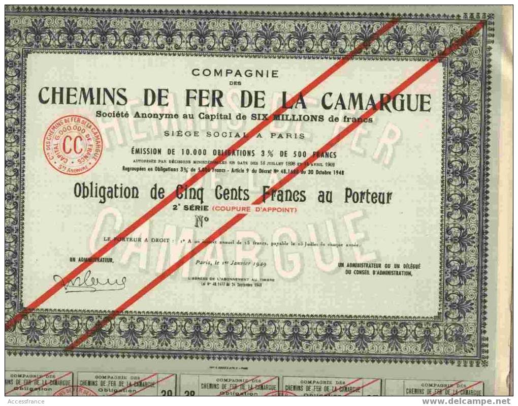 LOT DE 3 DIFFERENTES :   CIE DES  CHEMINS DE FER DE LA CAMARGUE - Ferrocarril & Tranvías