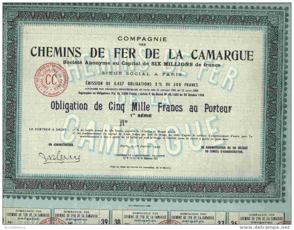 LOT DE 3 DIFFERENTES :   CIE DES  CHEMINS DE FER DE LA CAMARGUE - Ferrocarril & Tranvías