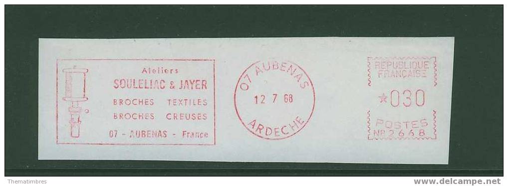 EM0022 Ateliers Souleiac Jayer Broches Textile Creuses EMA 1968 Aubenas Ardeche - Textile