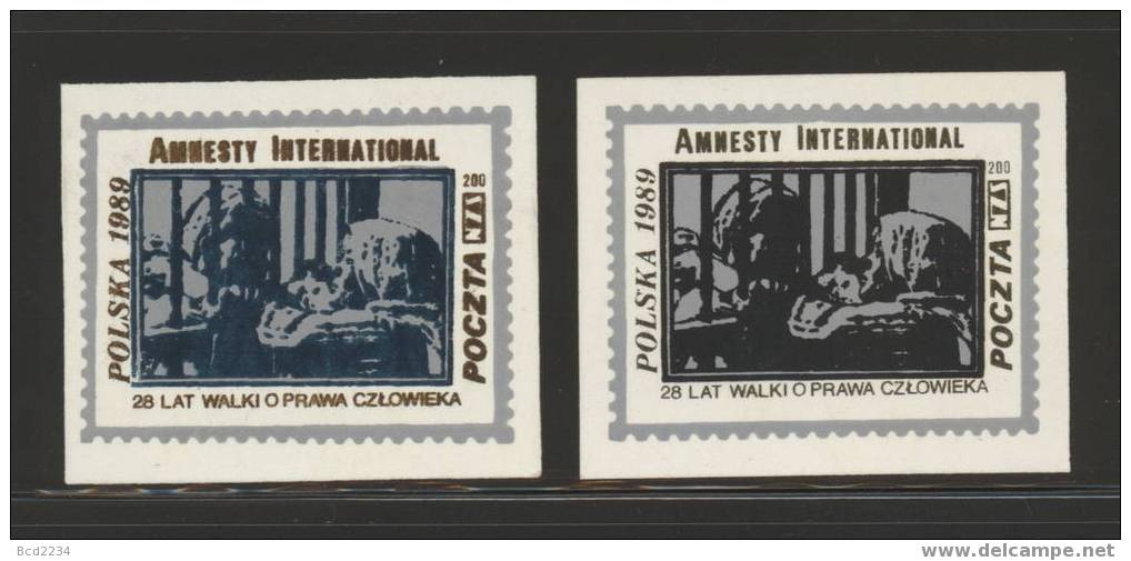 POLAND SOLIDARNOSC 28TH ANNIV AMNESTY INTL SET OF 2 (SOLID1178/0107) - Vignettes Solidarnosc