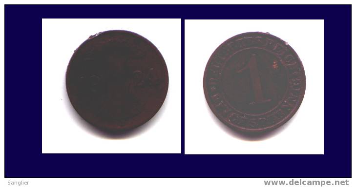 1 REICHSPFENNIG 1924  J - 1 Renten- & 1 Reichspfennig