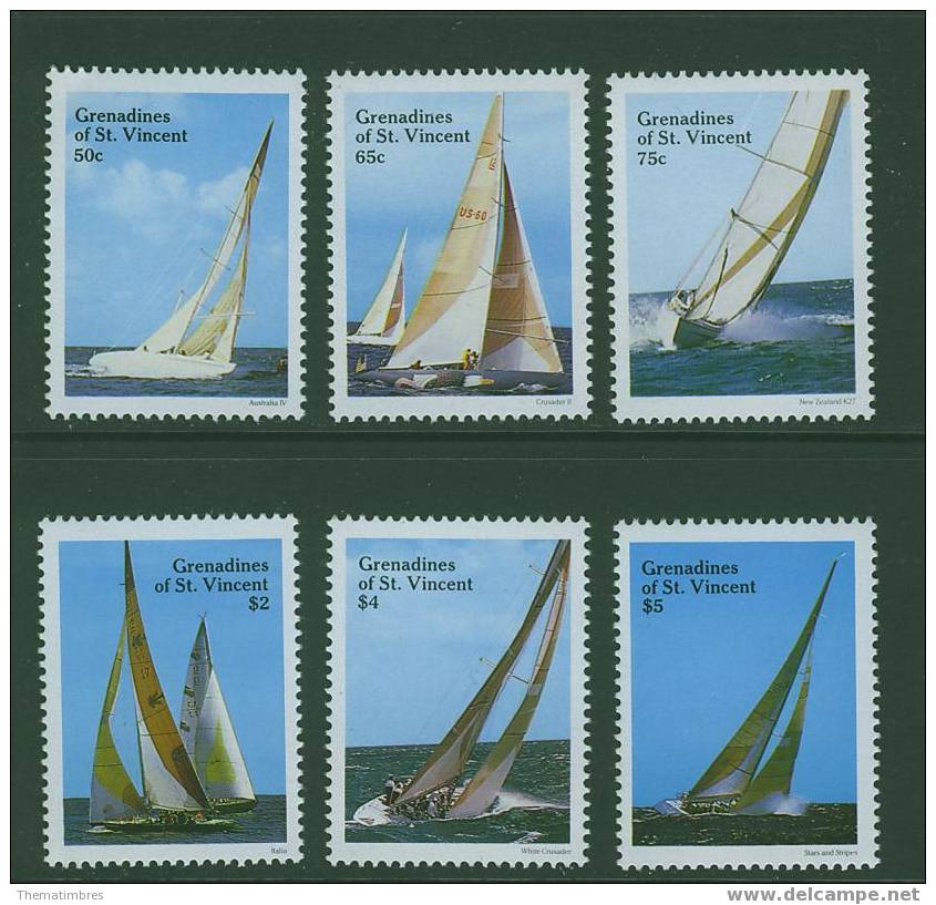 EU0278 Voilier Coupe De L America 523 à 537 Grenadines De Saint Vincent 1988 Neuf ** - Sailing