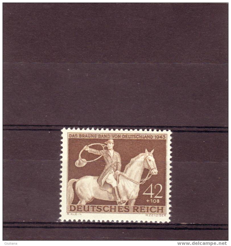 Germania Reich  -  N. 775**(UNI) - Ippica: Decimo Nastro Bruno - Paardensport