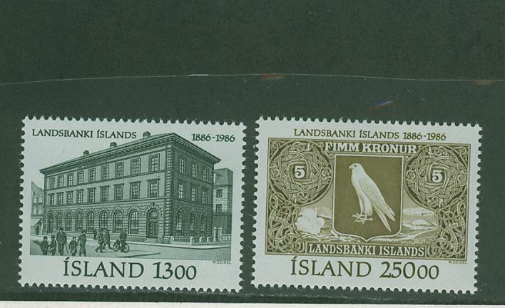 3S0359 Banque Nationale Architecture Billet Velo Faucon 605 à 606 Islande 1986 Neuf ** - Monnaies