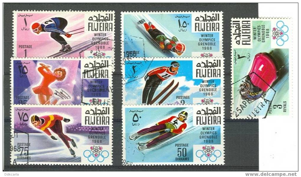 Lot 25: Fujeira - Winter Olympics Grenoble 1968 - 7 Zegels - Varia Van Sporten - Gestempeld - Winter (Varia)