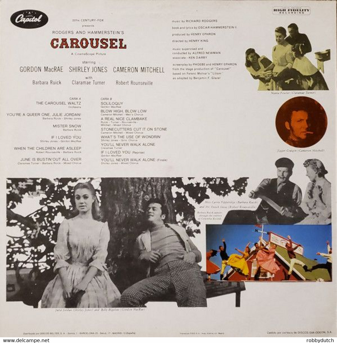 * LP * RODGERS & HAMMERSTEIN'S CAROUSEL - SHIRLEY JONES / CAMERON MITCHELL A.o. - Musique De Films
