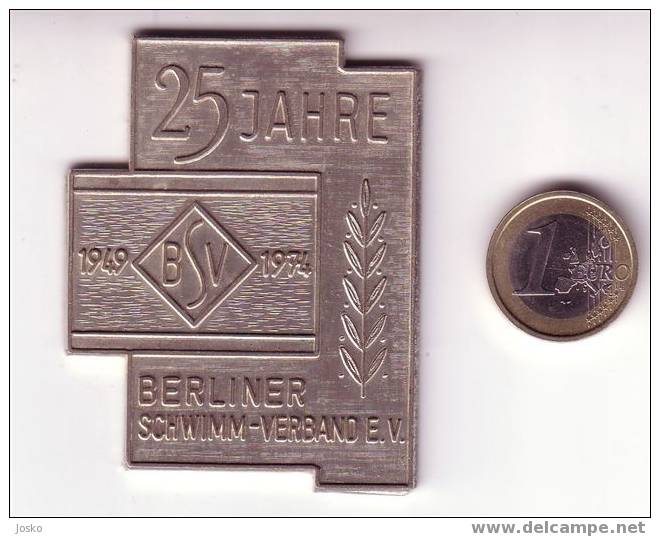 SCHWIMMEN - BSV 25.Jahre Berliner Schwimm - Verband E.V. ( Deutschland Plakette ) Nuotare Natation Natacion Germany - Natation