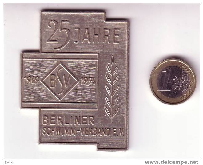 SCHWIMMEN - BSV 25.Jahre Berliner Schwimm - Verband E.V. ( Deutschland Plakette ) Nuotare Natation Natacion Germany - Swimming